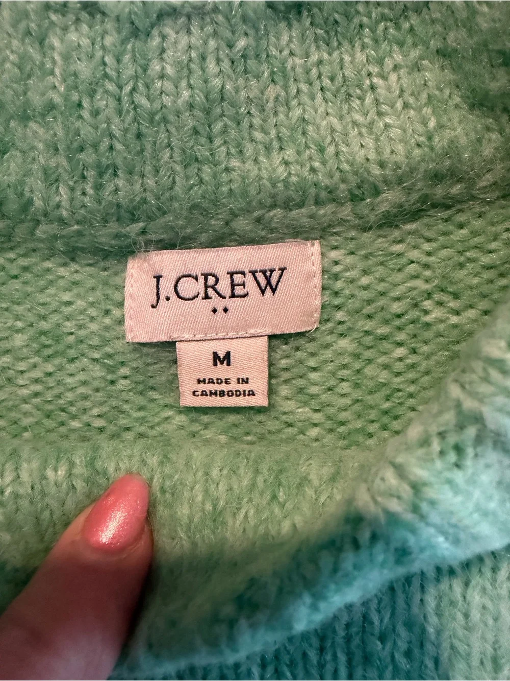 J. Crew Mint Green Puff-Sleeve Crewneck Sweater